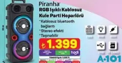 PİRANHA RGB IŞIKLI KABLOSUZ KULE PARTİ HOPARLÖRÜ
